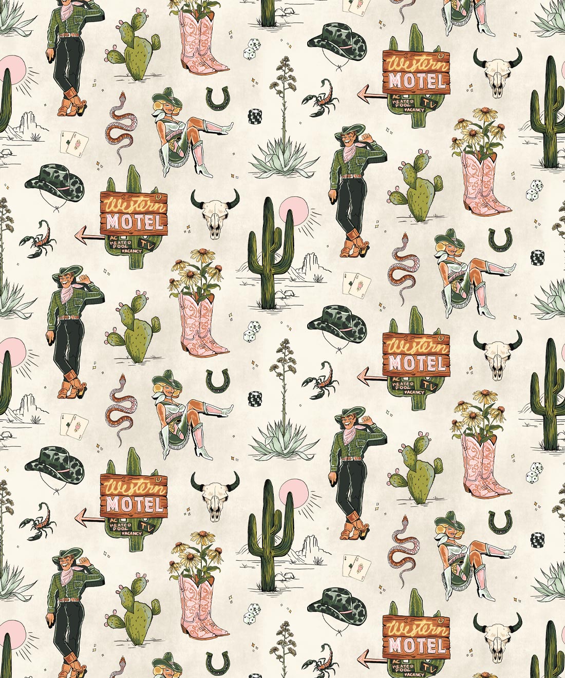 Trail Tales Wallpaper • Milton & King Studio • Dusty • Swatch