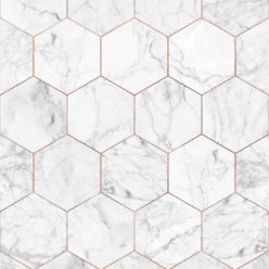 Marble & Copper Tiles Wallpaper