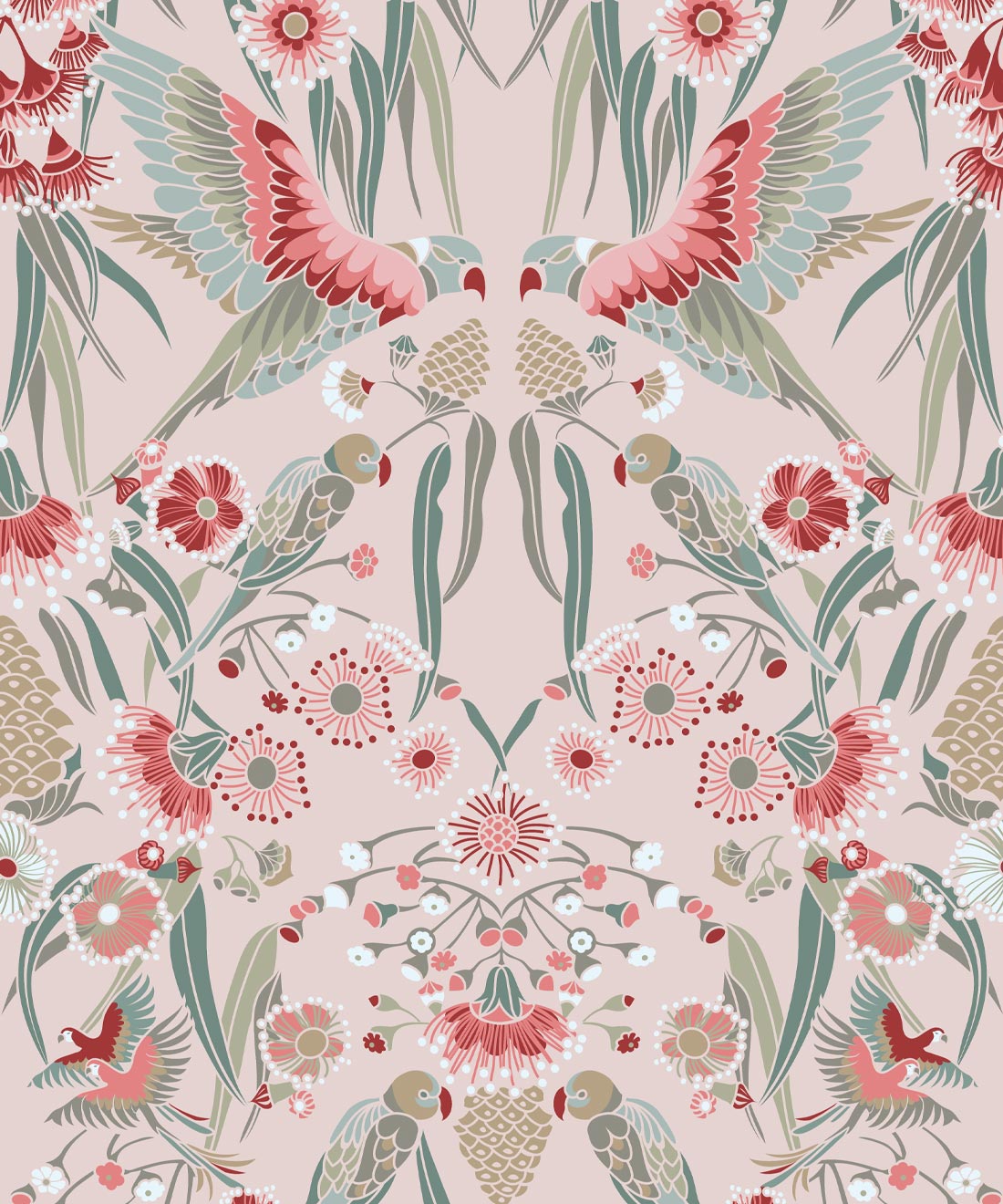 Gumnut Paradise Wallpaper • House of Heras • Fairy Floss • Swatch