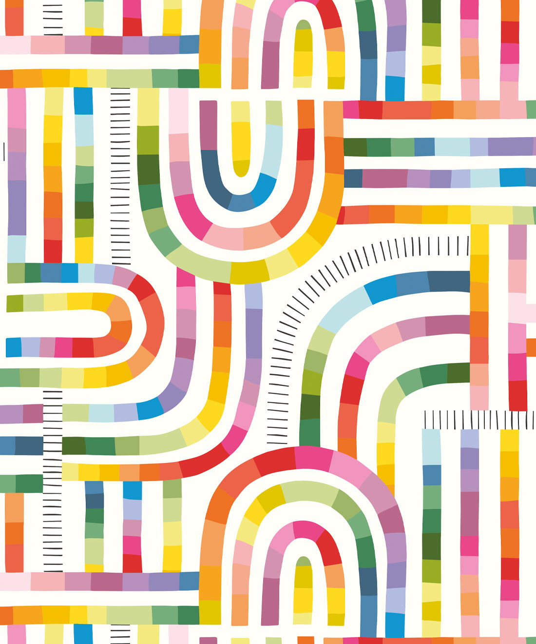 Maze Time Wallpaper • Brook Gossen • White Rainbow • Swatch