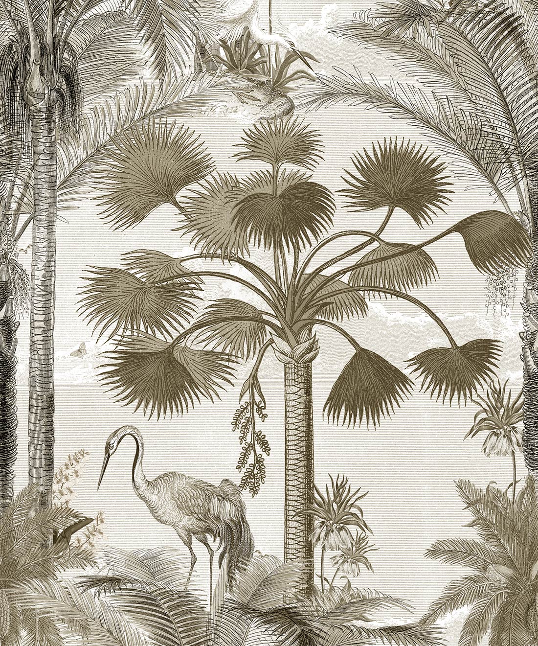 Kerala Palms Mural • Bethany Linz • Sepia • Swatch