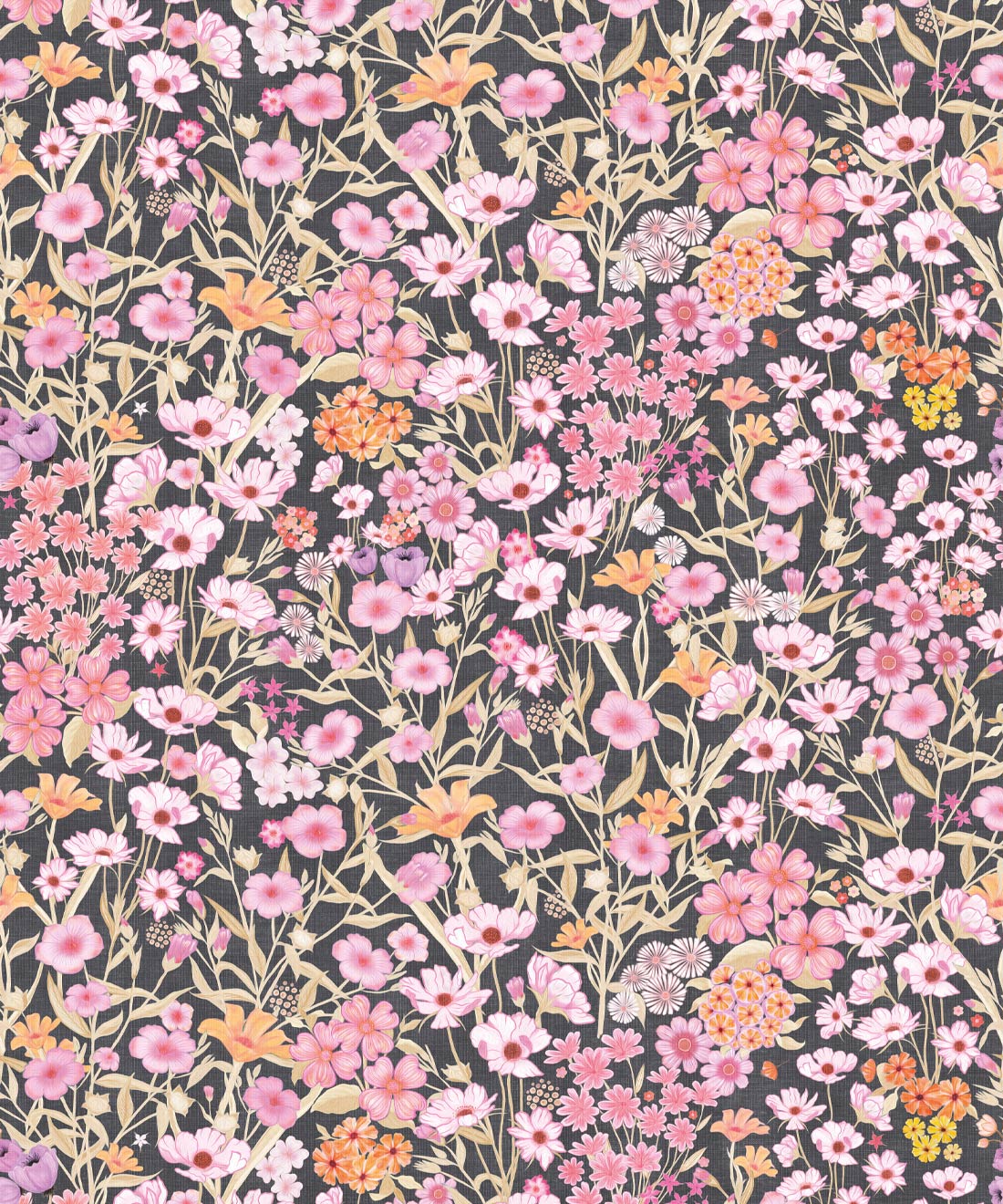 Barney’s Fields Wallpaper • La Semilla Casa • Midnight Gold • Swatch
