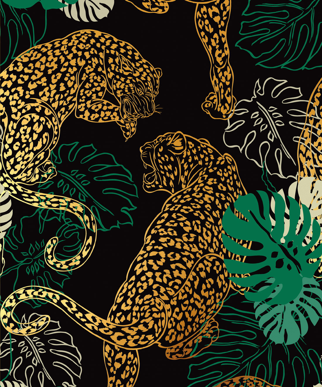 Leopard Metallic Wallpaper