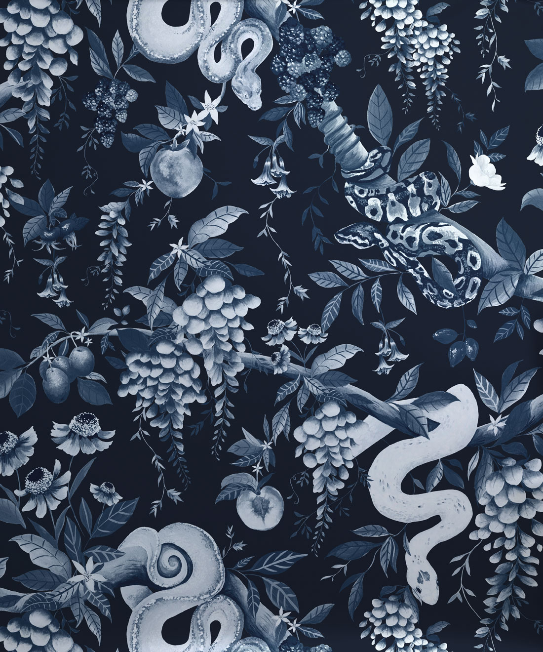 Snake Charmer Metallic Wallpaper